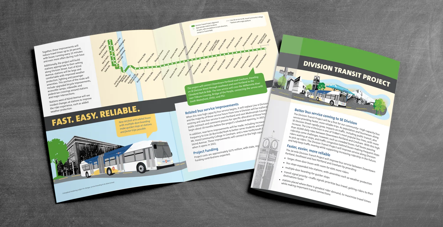  TriMet’s Division Transit Project fact sheet layout 