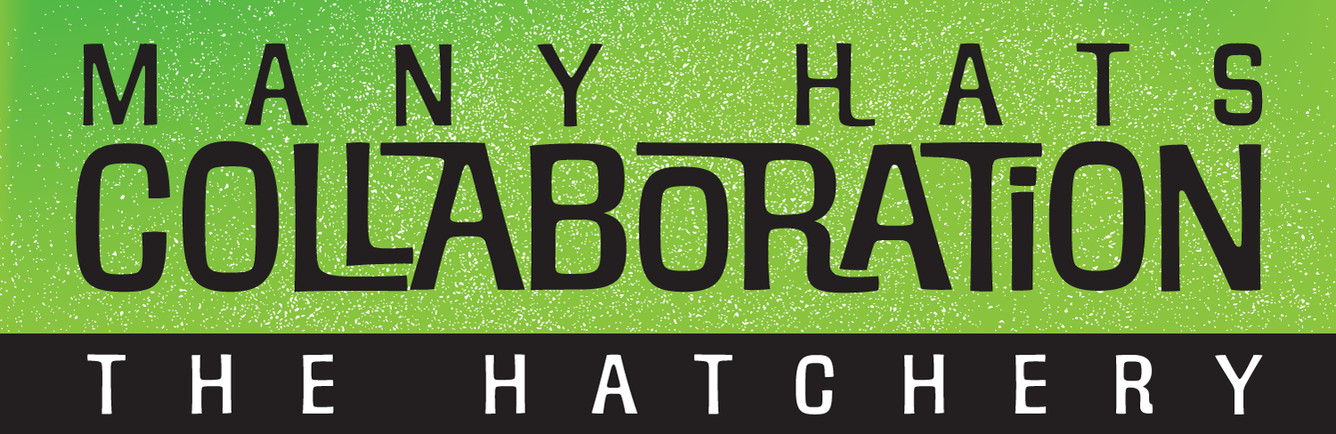  Many Hats Collaboration logo with sub-branding: The Hatchery 