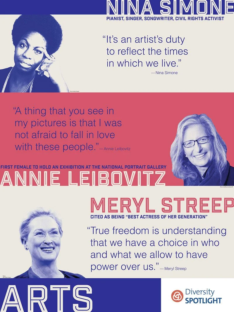  TriMet’s Diversity Spotlight: Women’s History Month. Celebrating Nina Simone, Annie Leibovitz, and Meryl Streep, icons in the arts. 