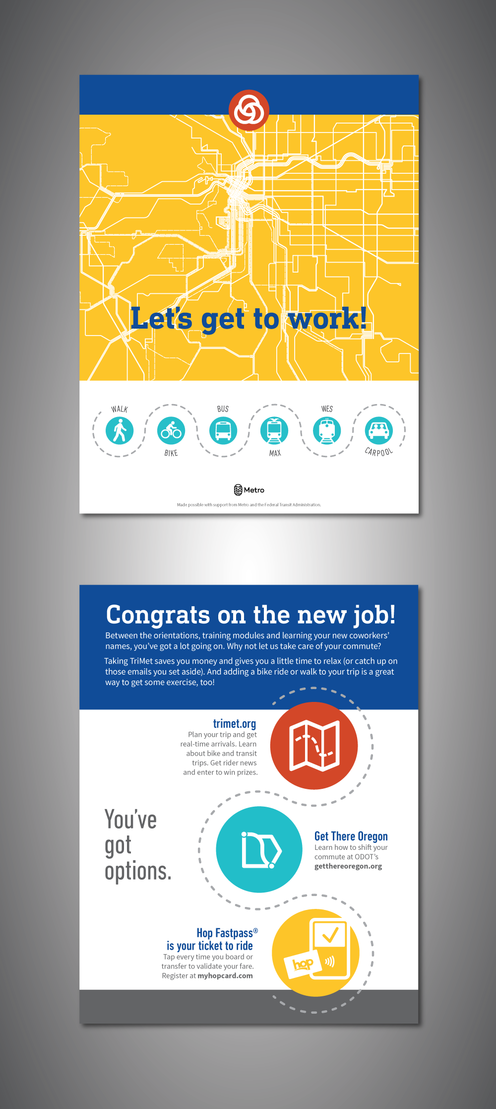  “Let’s get to work!” Onboarding brochure for new TriMet employees. 