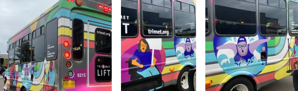  Image of TriMet LIFT bus with wrap applied. 