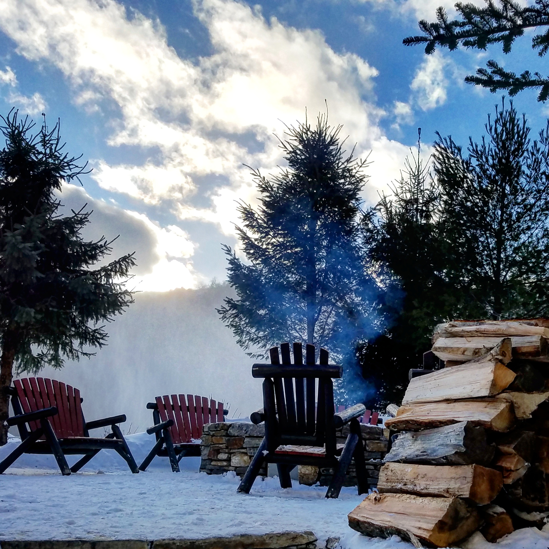 Fire pit at Jackson Gore Village