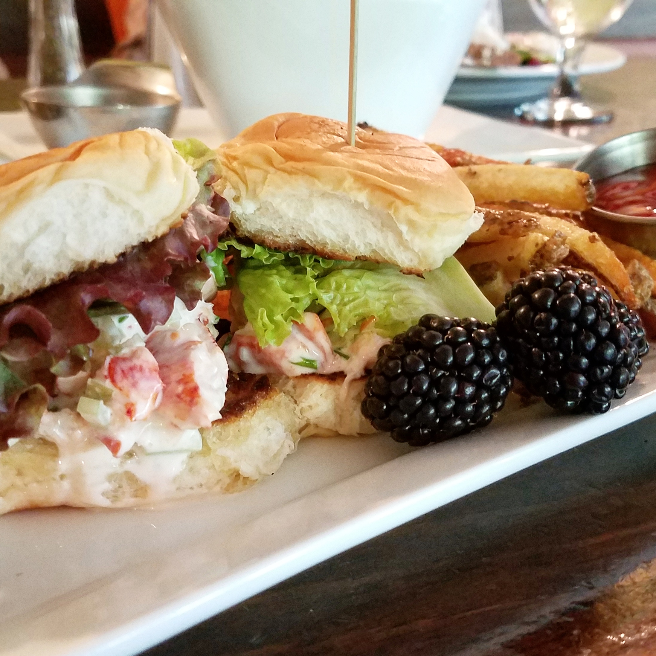 The lobster sliders at Hearth & Candle (plus Violet gave me her blackberries -- a completely insane move on her part)