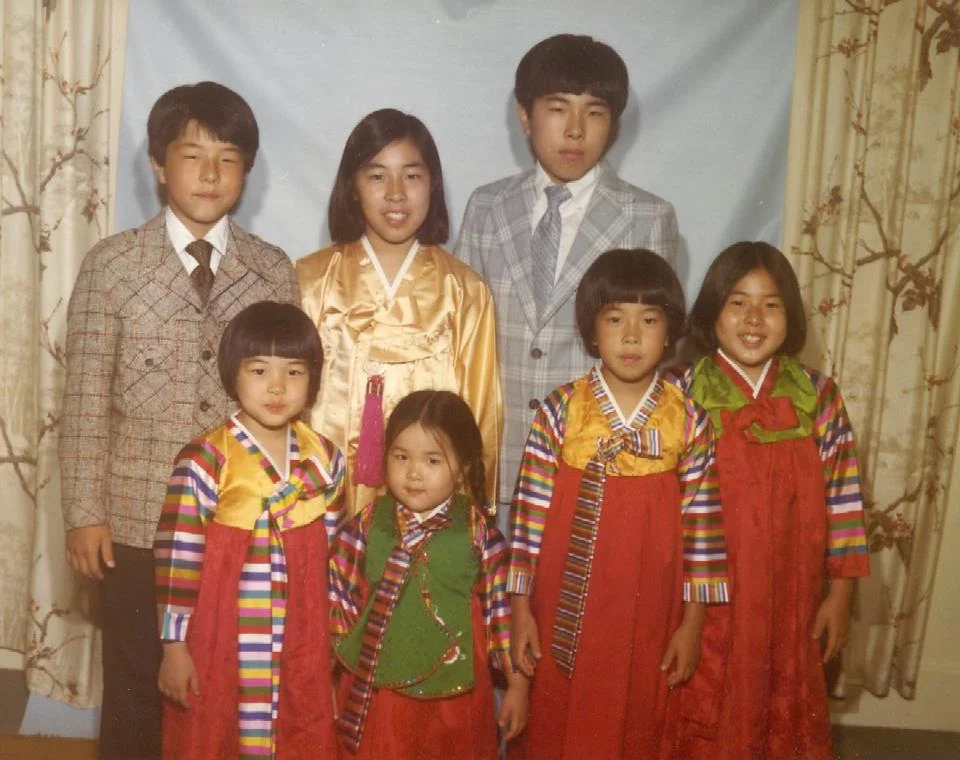My siblings and I totally could have formed an epic school lunch assembly line! Guess which bowl cut is mine!