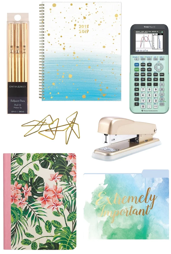 Laurel is all about white, gold, and pastel pops of color. Staples even has a mint colored scientific calculator. #dreamlife