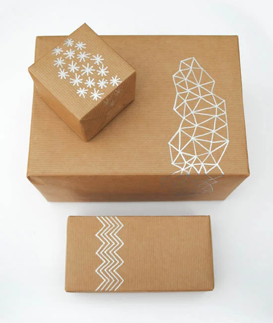 Creative kraft paper wrapping ideas: doodles