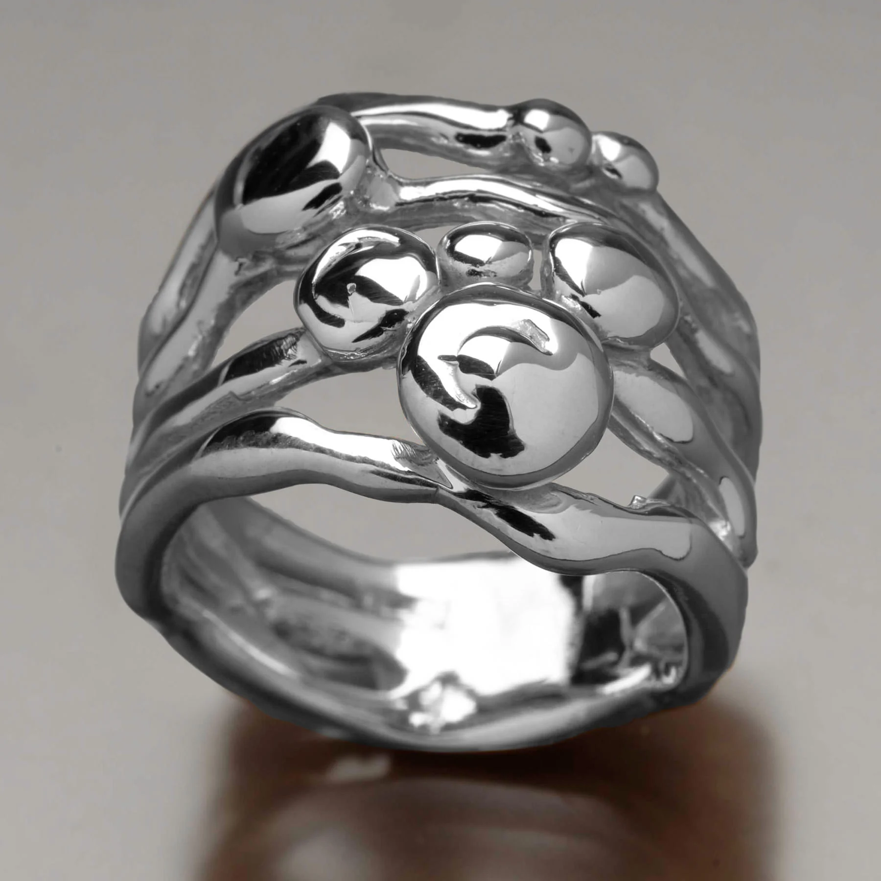 Sheila Corkery silver pebble ring; image via Sheila Corkery Jewelry