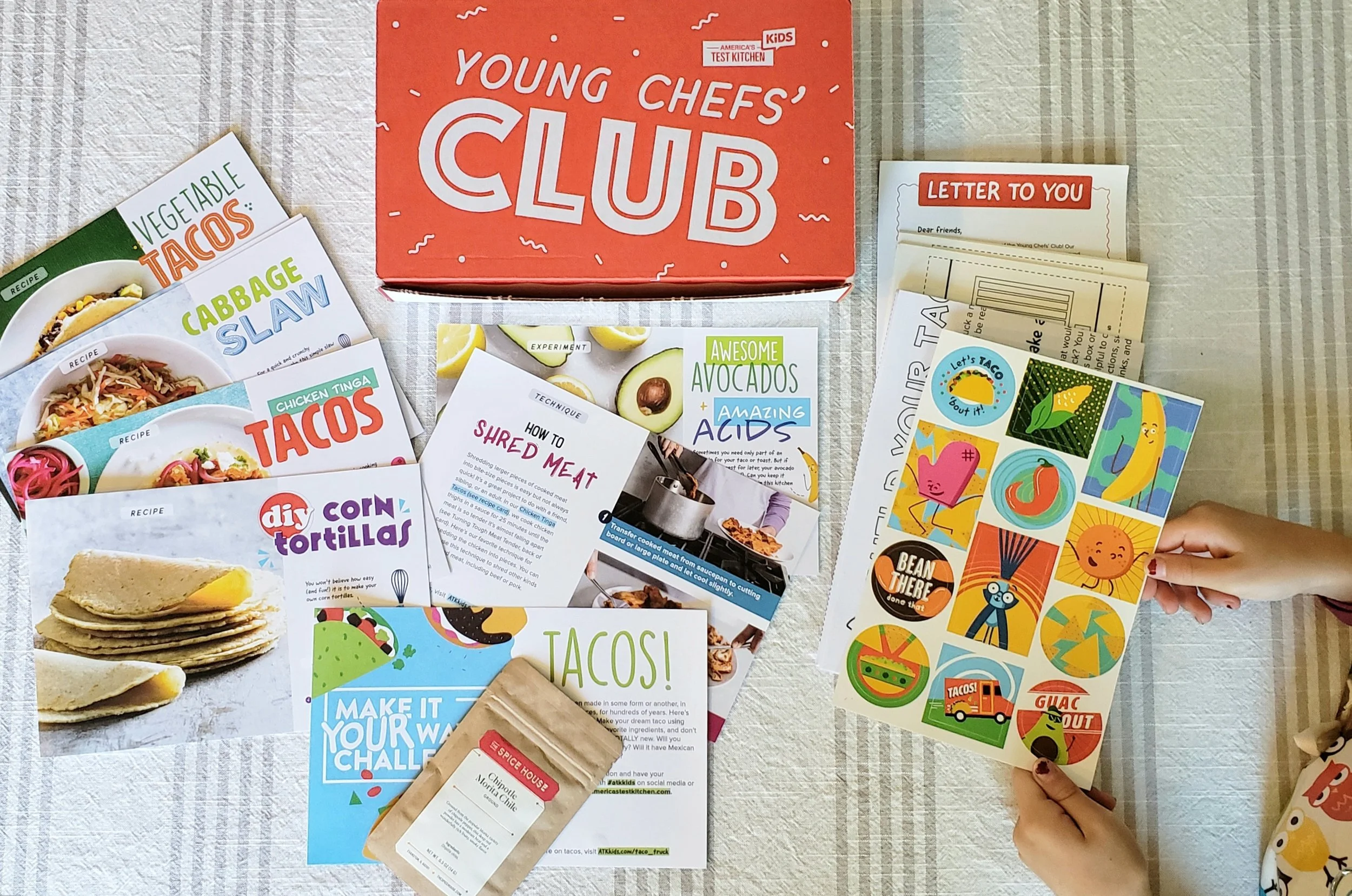 Adorable taco-themed cooking kit from America’s Test Kitchen Kids’ Young Chefs’ Club