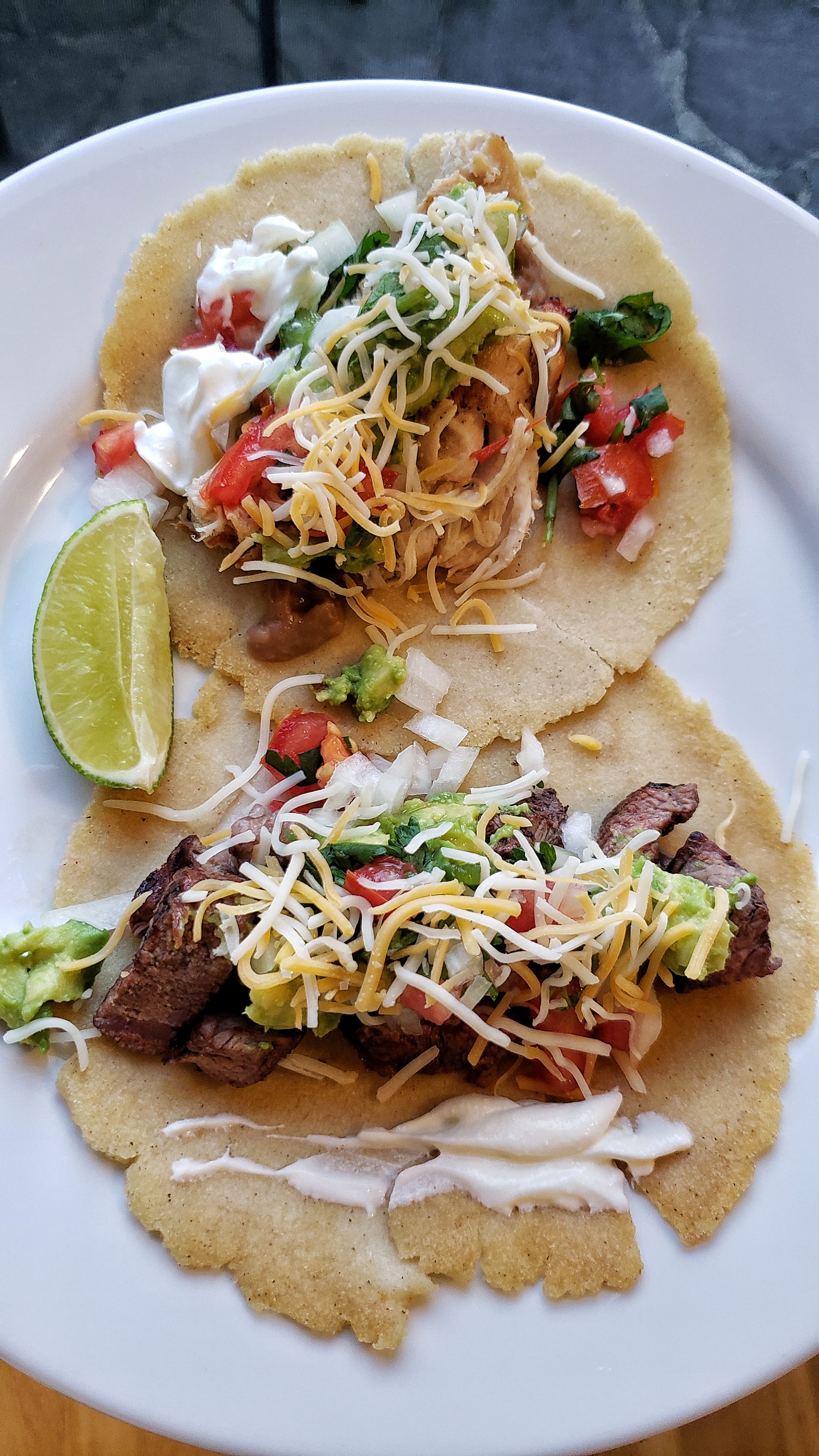 Hooray for taco parties! Tacos made with homemade tortilla
