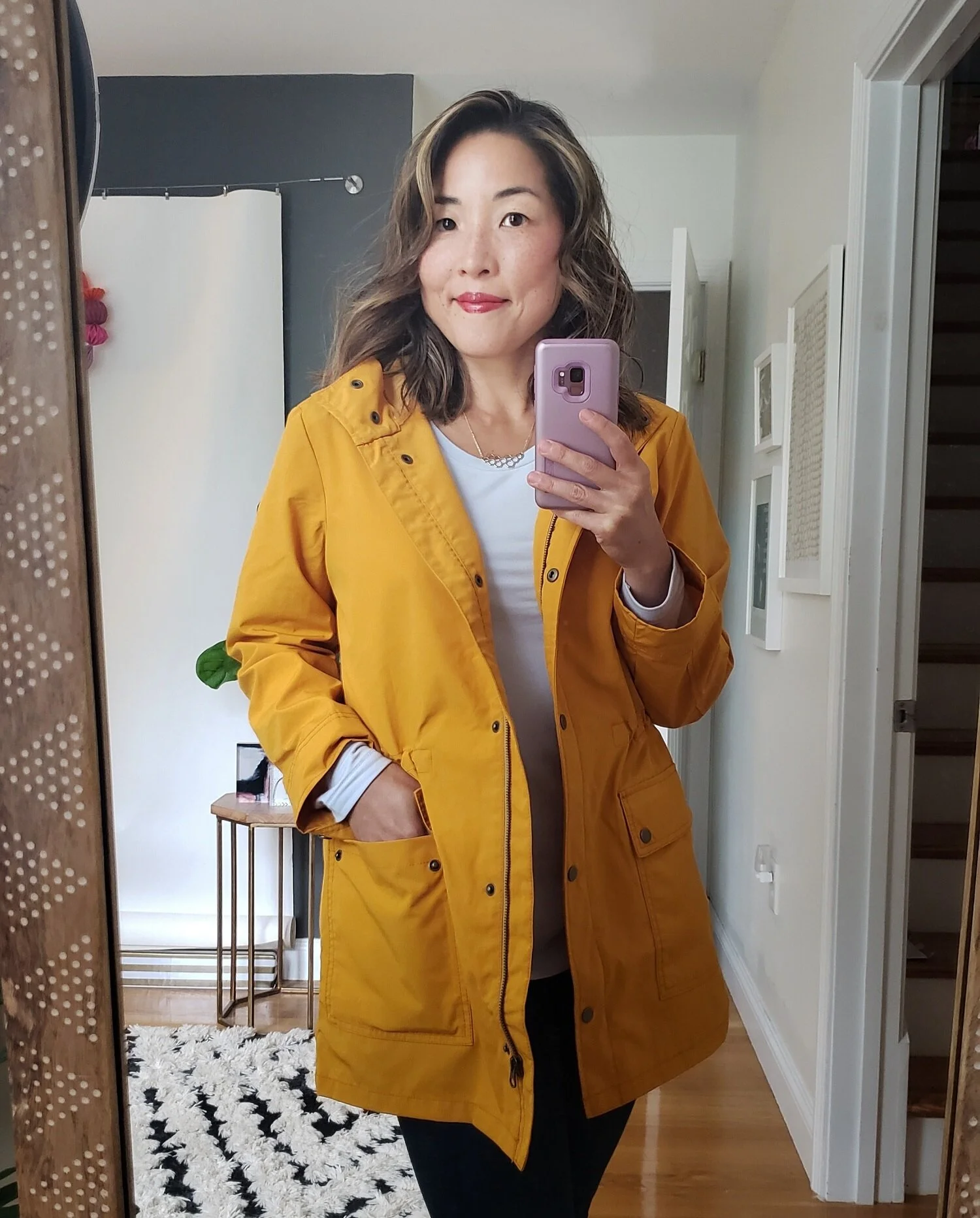 j crew yellow rain jacket