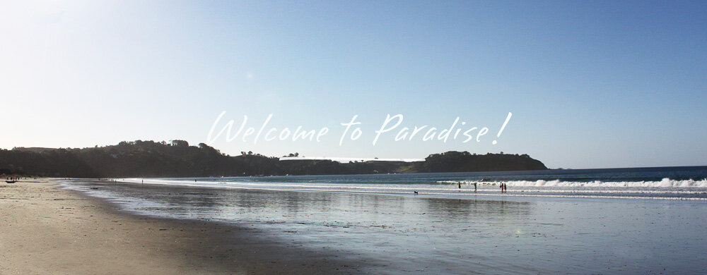 empty Oneroa Beach Waiheke Island