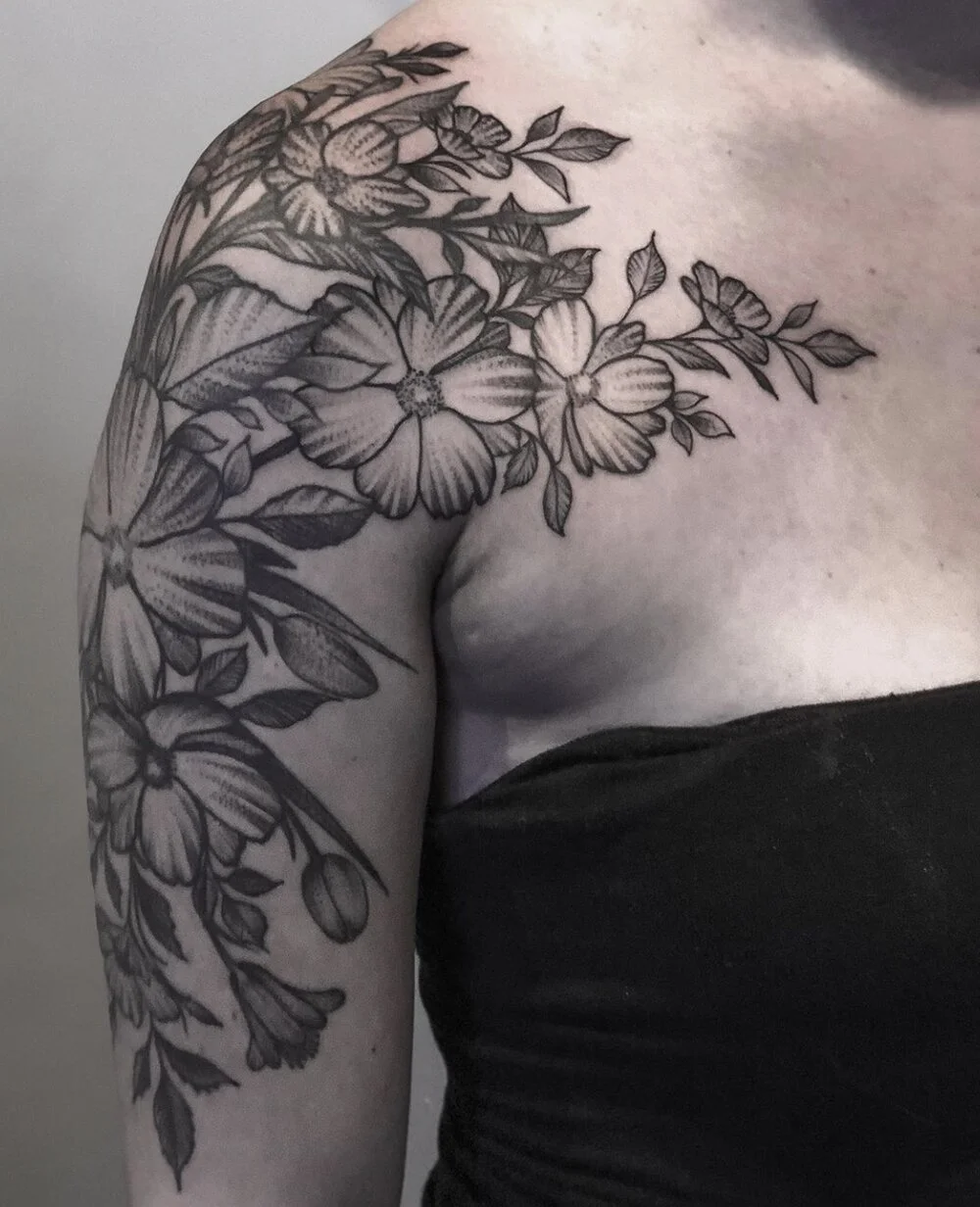 Wildflower 1/2 sleeve wrapping chest