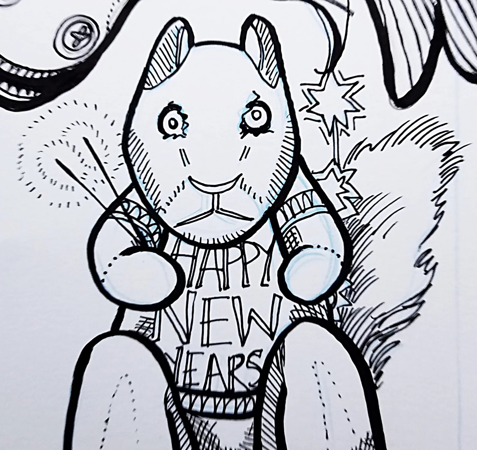 Detail of Happy New Years Squirrel