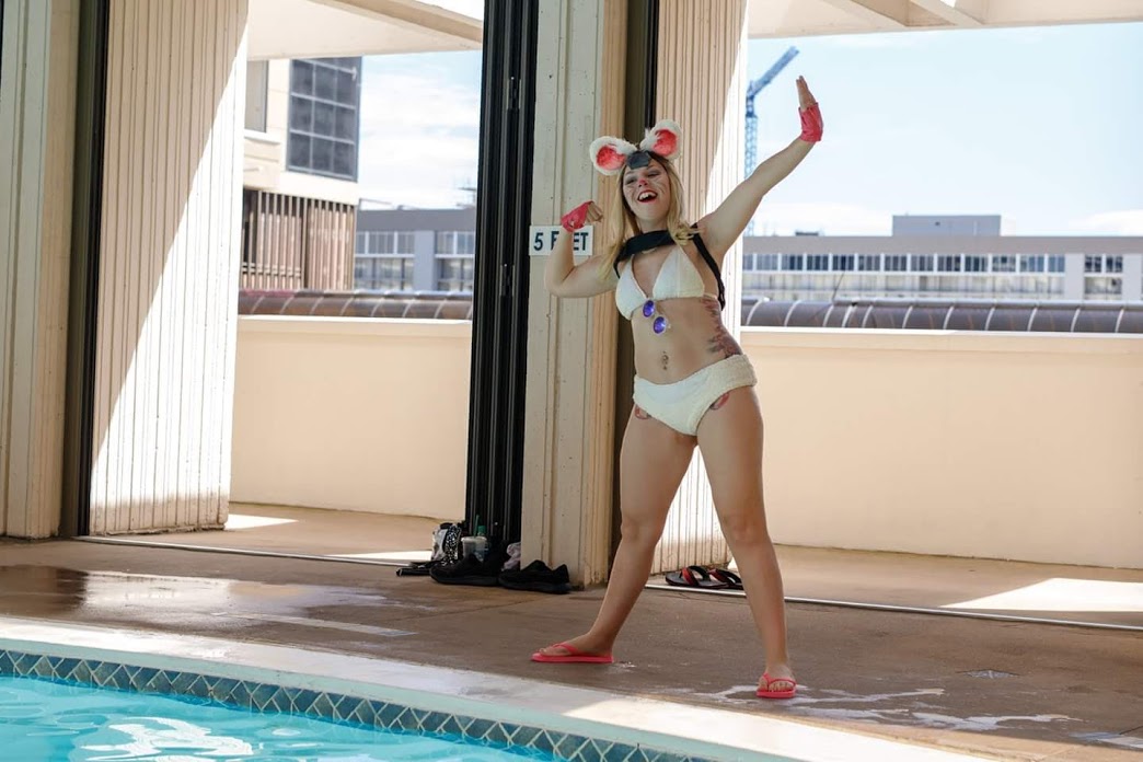 Swimwatch Hammond- Overwatch I’m ridiculous. I made the bikini, backpack and ears. I literally just winged it!