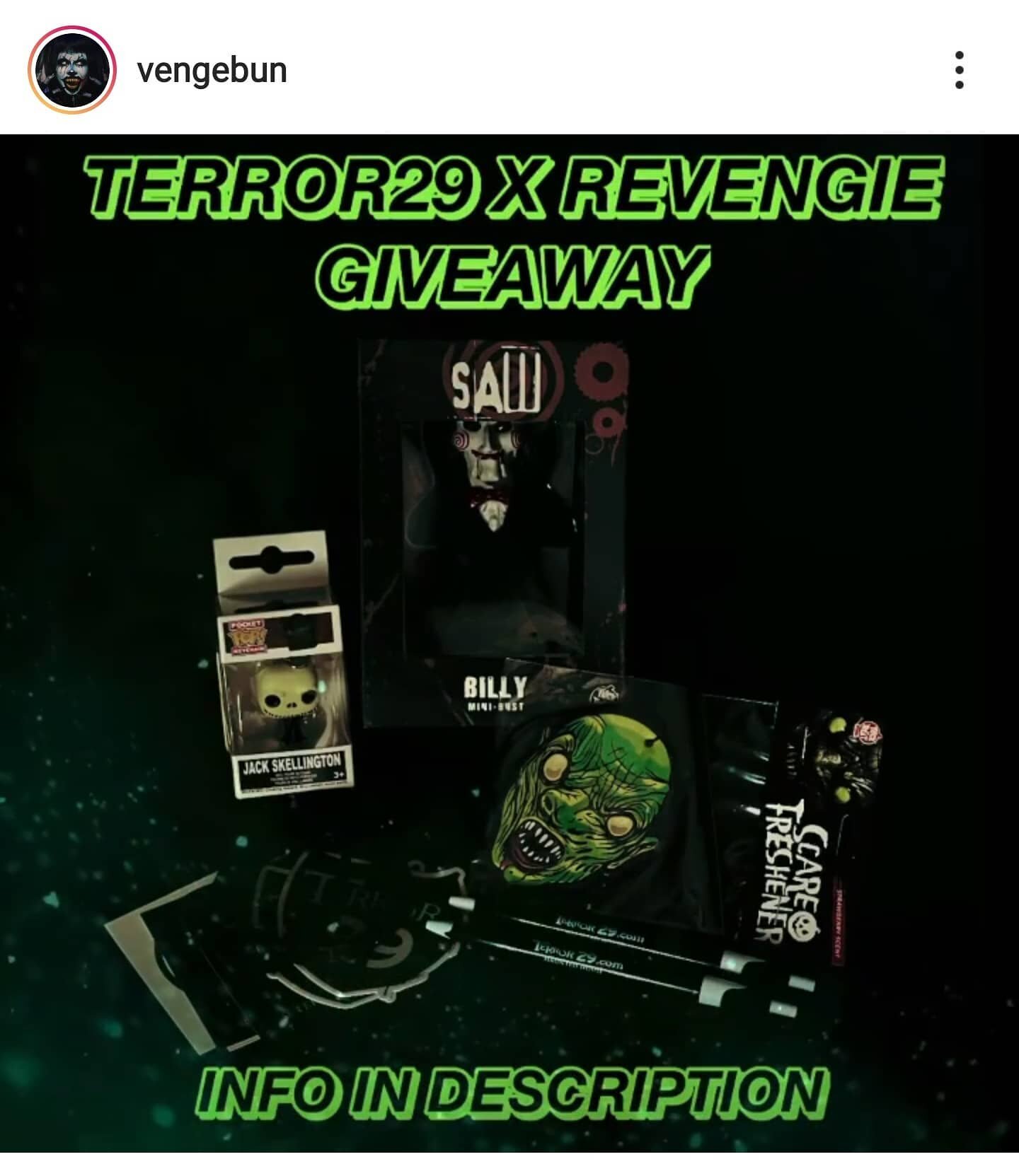 My girl @vengebun and @terror29haunt are doing a giveaway! Go check it out!