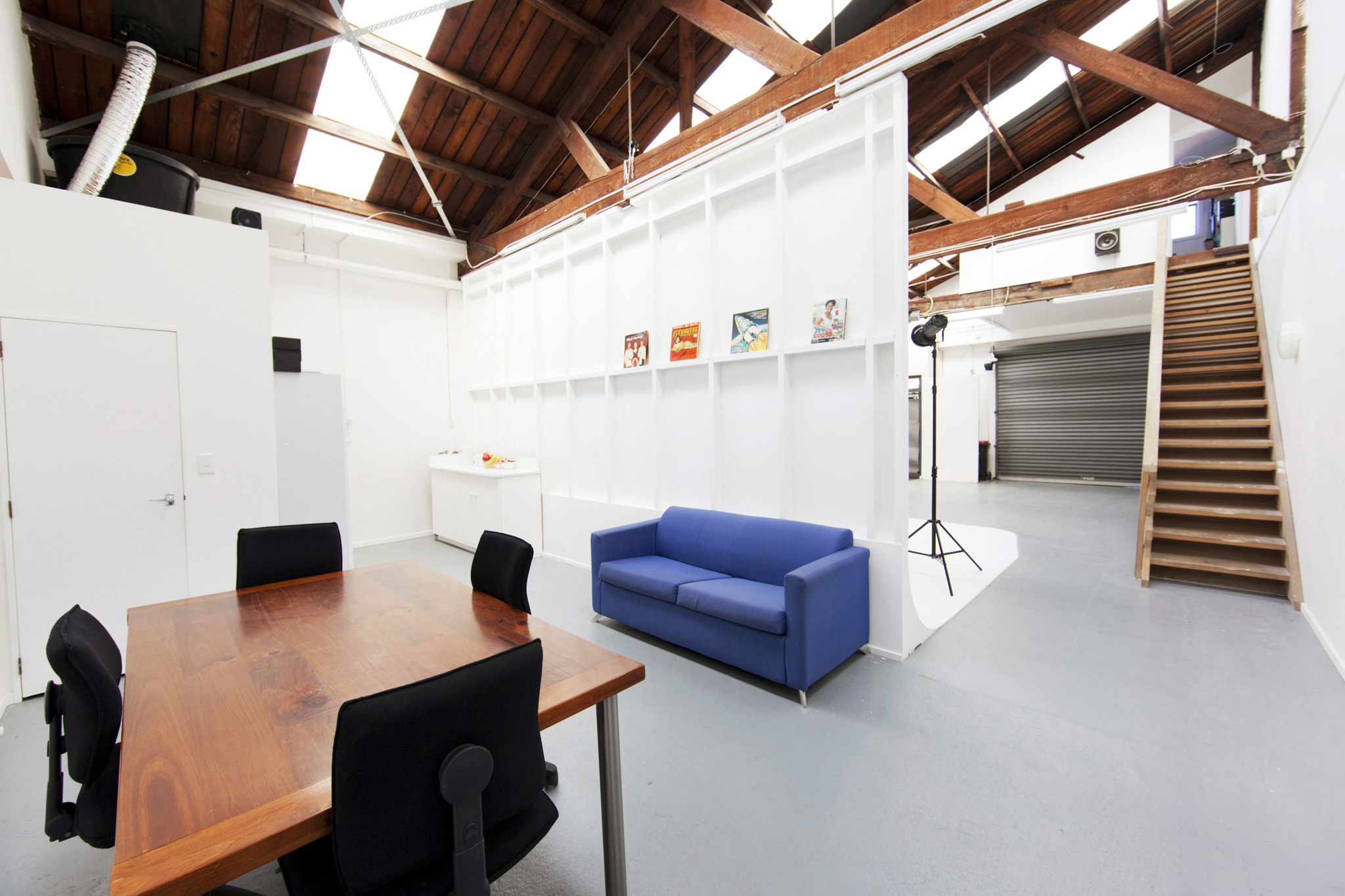Studio kitchen and meeting area