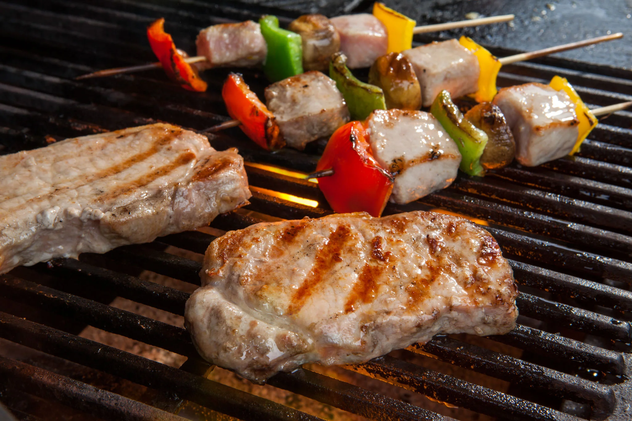 Pork grilling on the barbecue