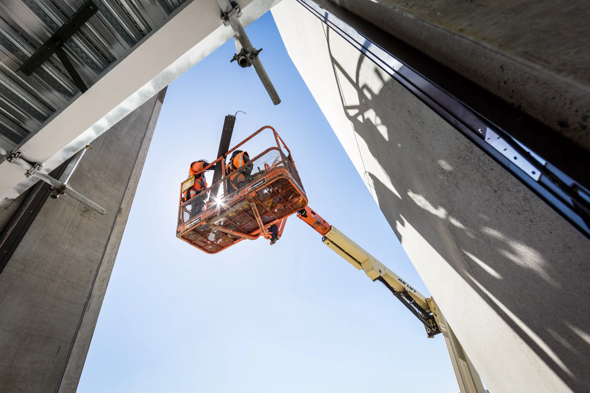 Boom lift and concrete panels