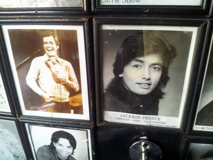 In the lobby of the Comedy Store Hollywood, next to some guy named Letterman.