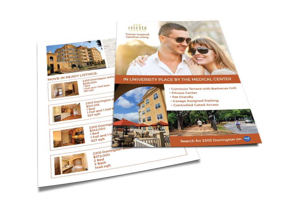  A promotional flyer for a condominium community    