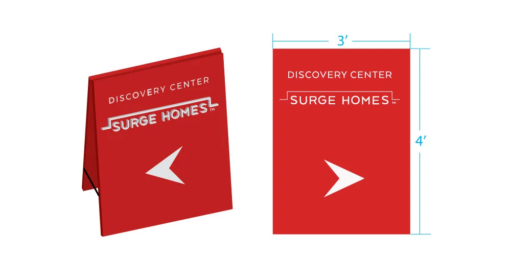  A double-sided sandwich board with raised lettering       