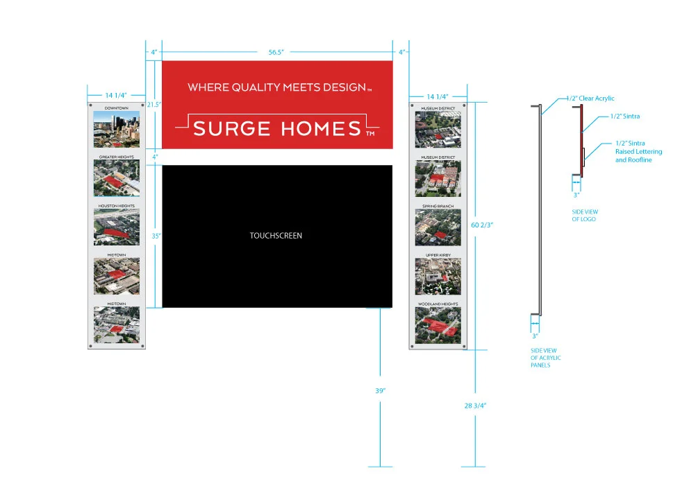  A display wall for the company's sales office       
