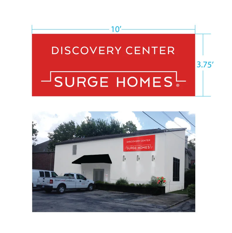  An exterior sign for the company's sales office along with a photoshopped rendering to show how the sign would look in place    