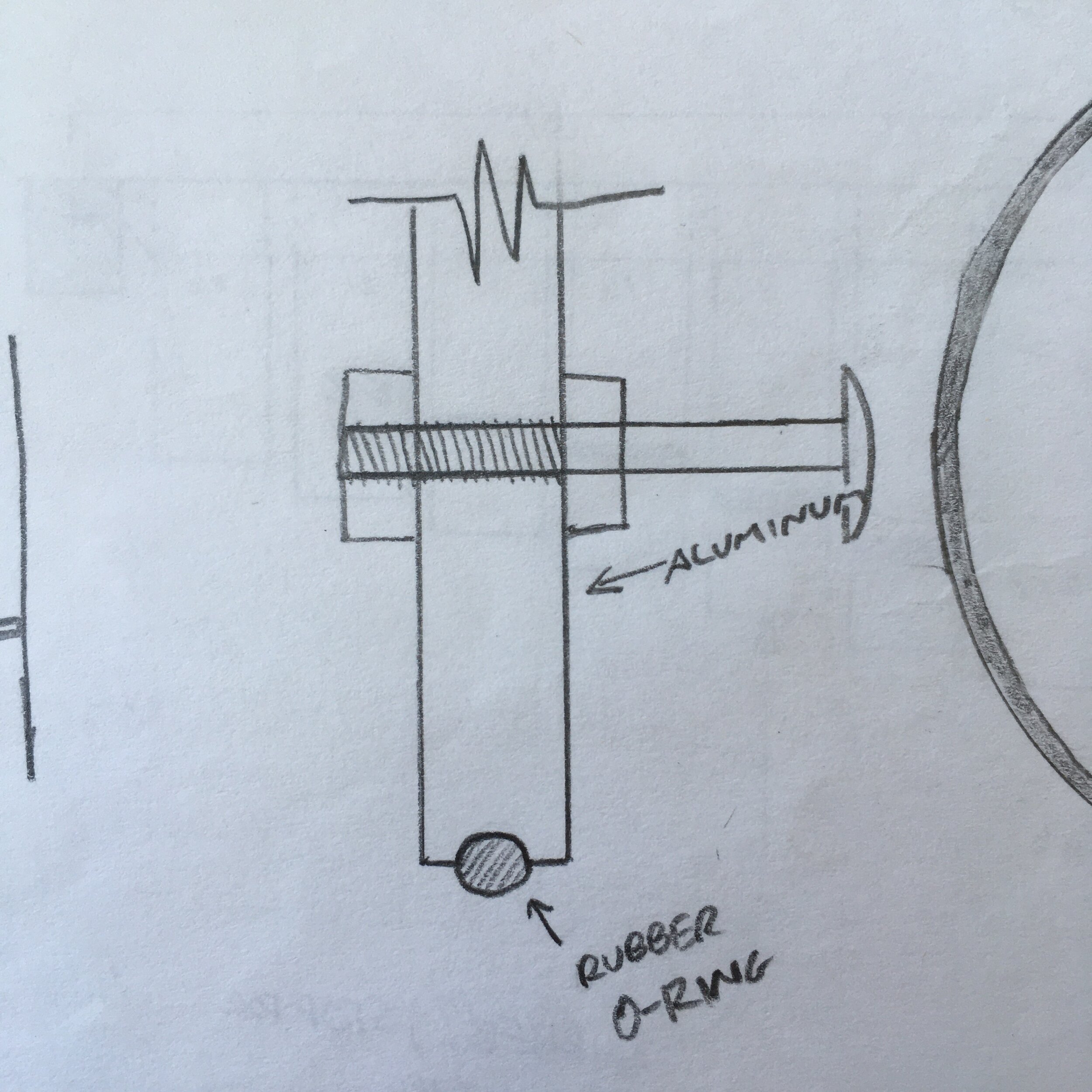 Cross section sketch of resonator end stop