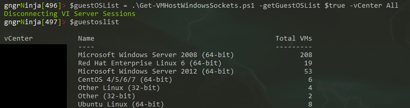 Get VMware Guest OS List With PowerCLI