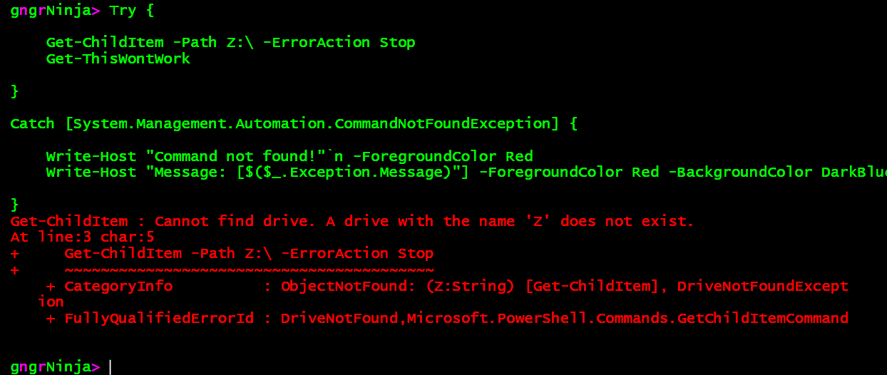 powershell uncover any error