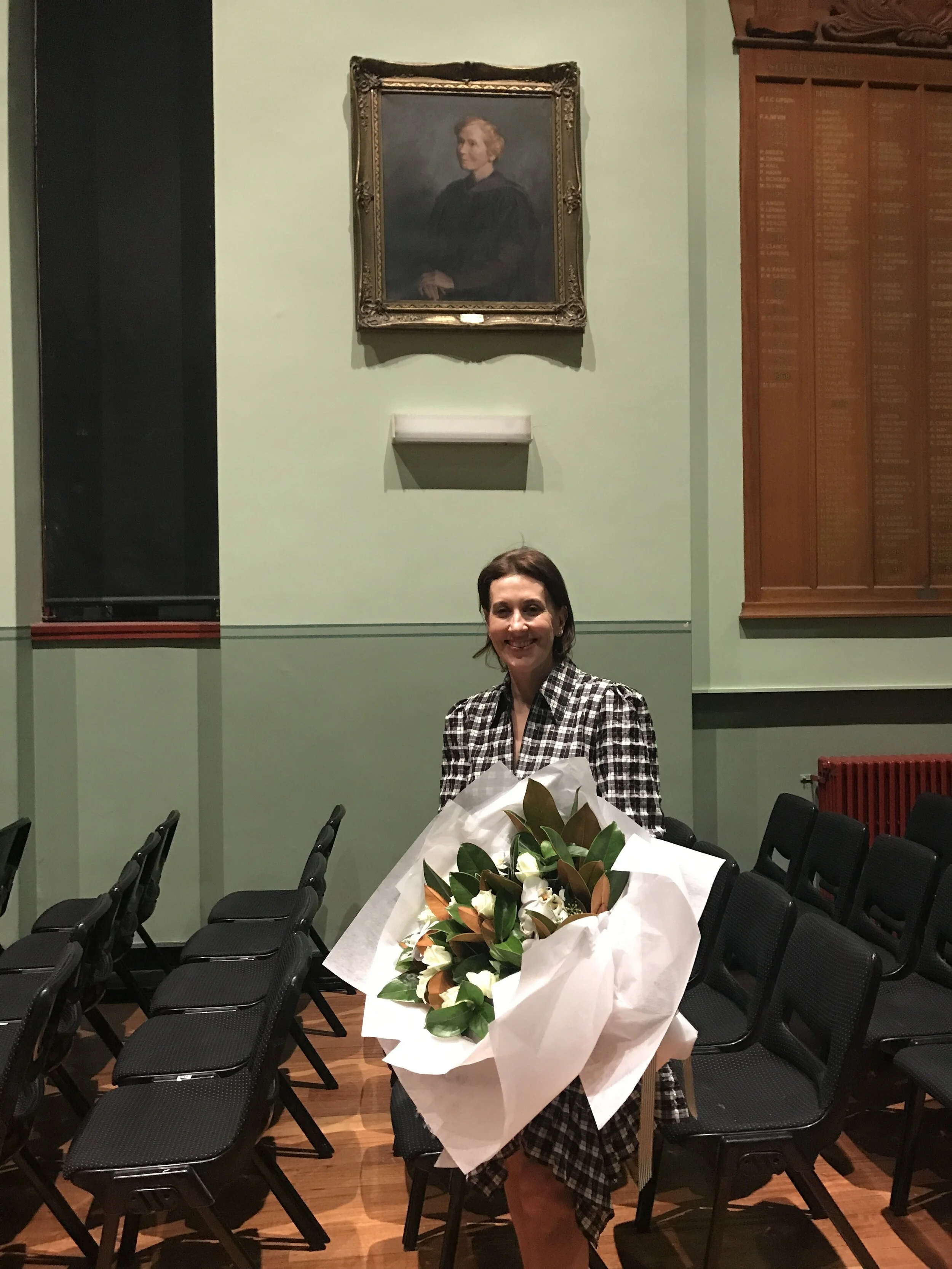 IMG_9347_Virginia Trioli with portrait of Christina Montgomery.JPG