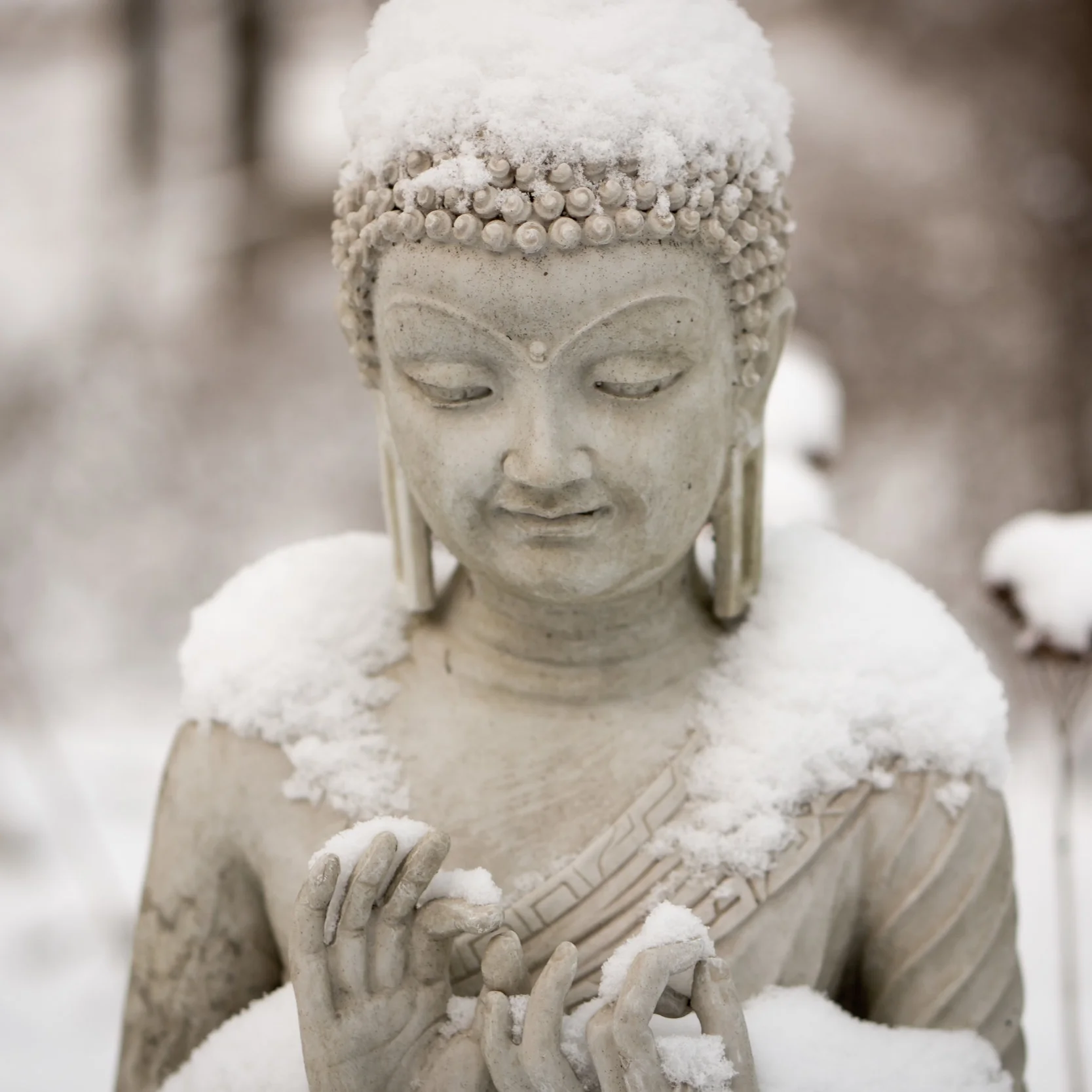 A Buddha of snow