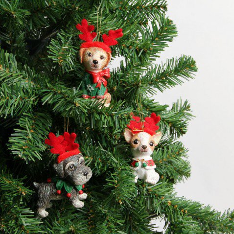 Christmas Dog Weiste Tree Decoration 