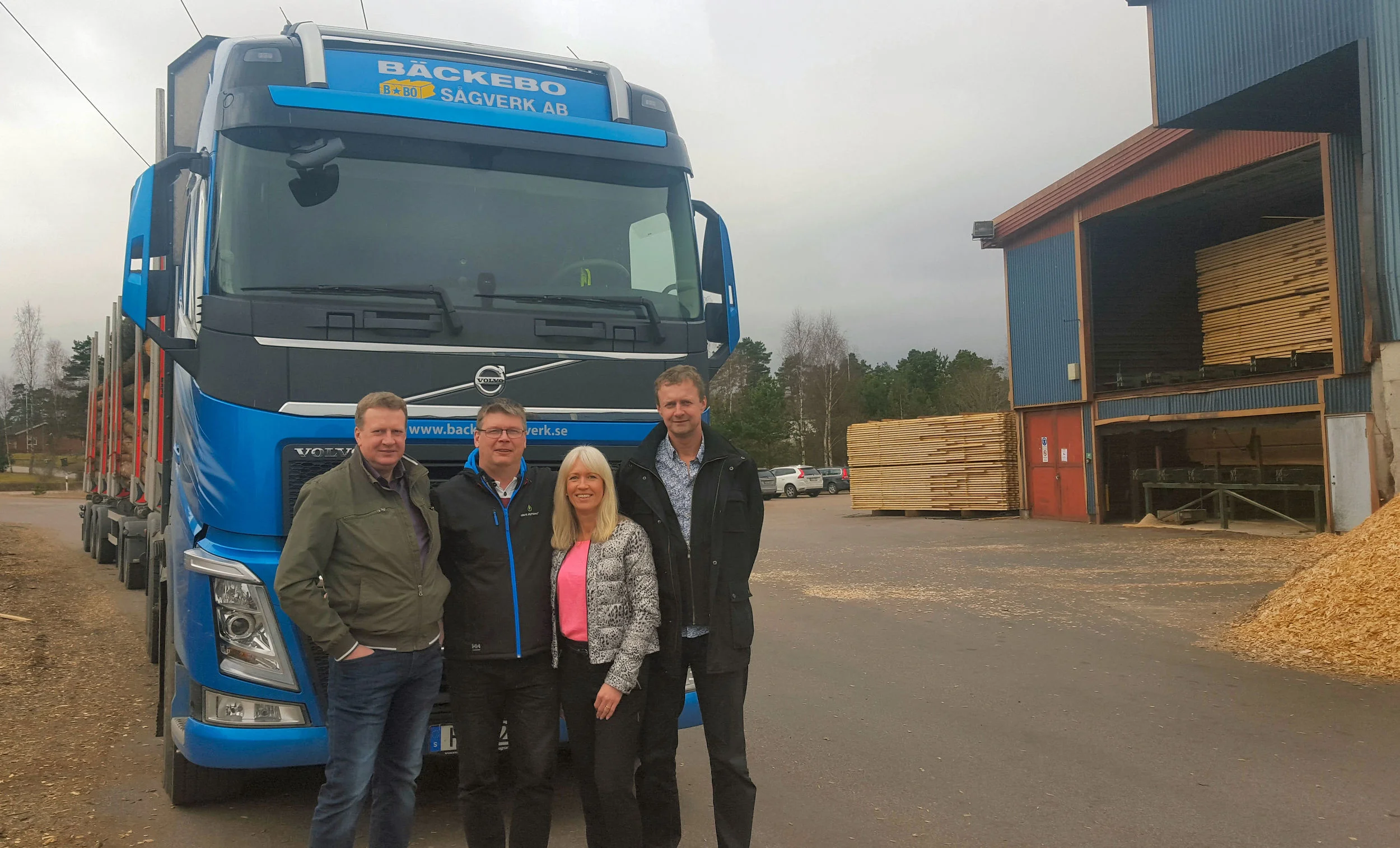  From left: Roger Franzén, Thomas Landström Alent, Ulrika Friman Franzén and Urban Franzén Bäckebo Sågverk