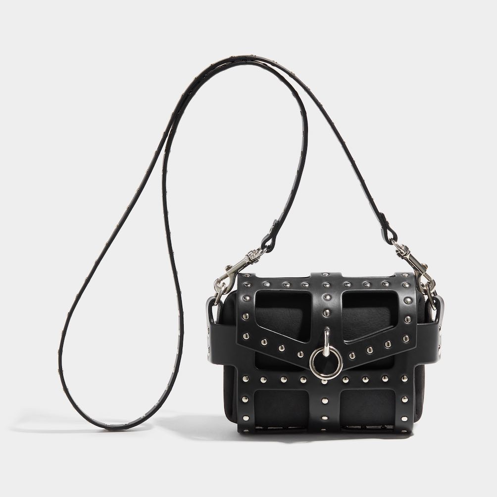 FLEET ILYA STUDDED TINY CAGE BAG BLK&SLV FR HR.jpeg