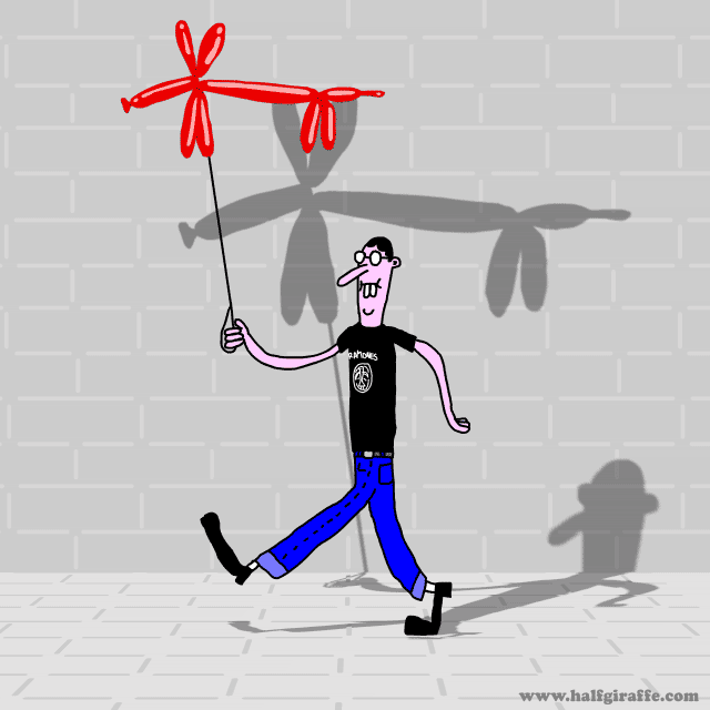 Walking the balloon dog