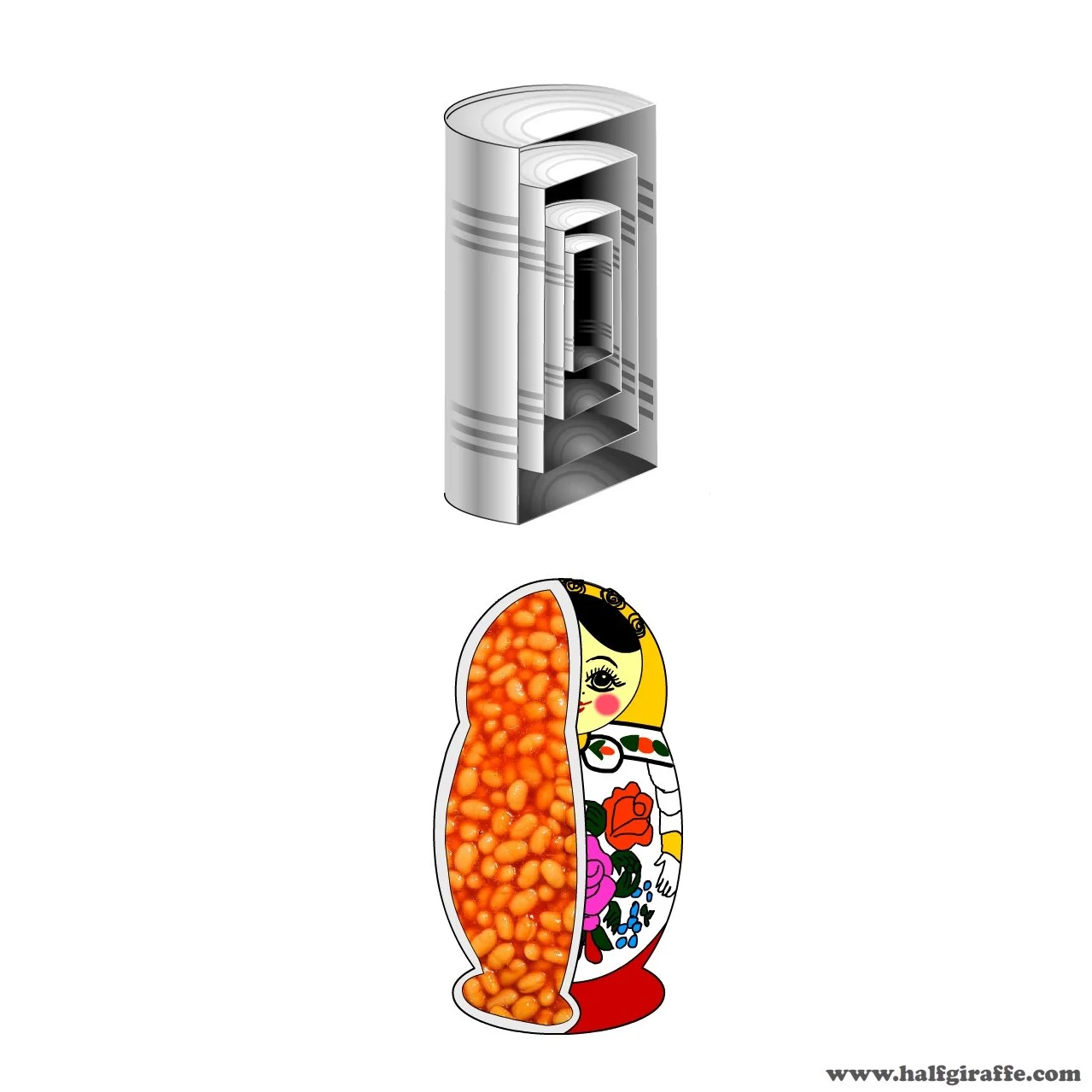Baked beans/Russian doll
