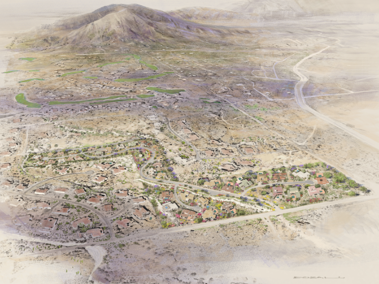 Picture from the project development, Windmill.&nbsp;Black Mountain in the background.