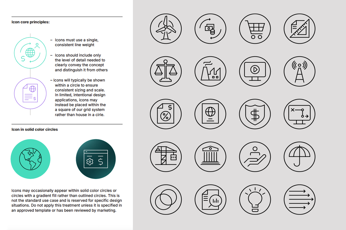 Icon library and sample guidance