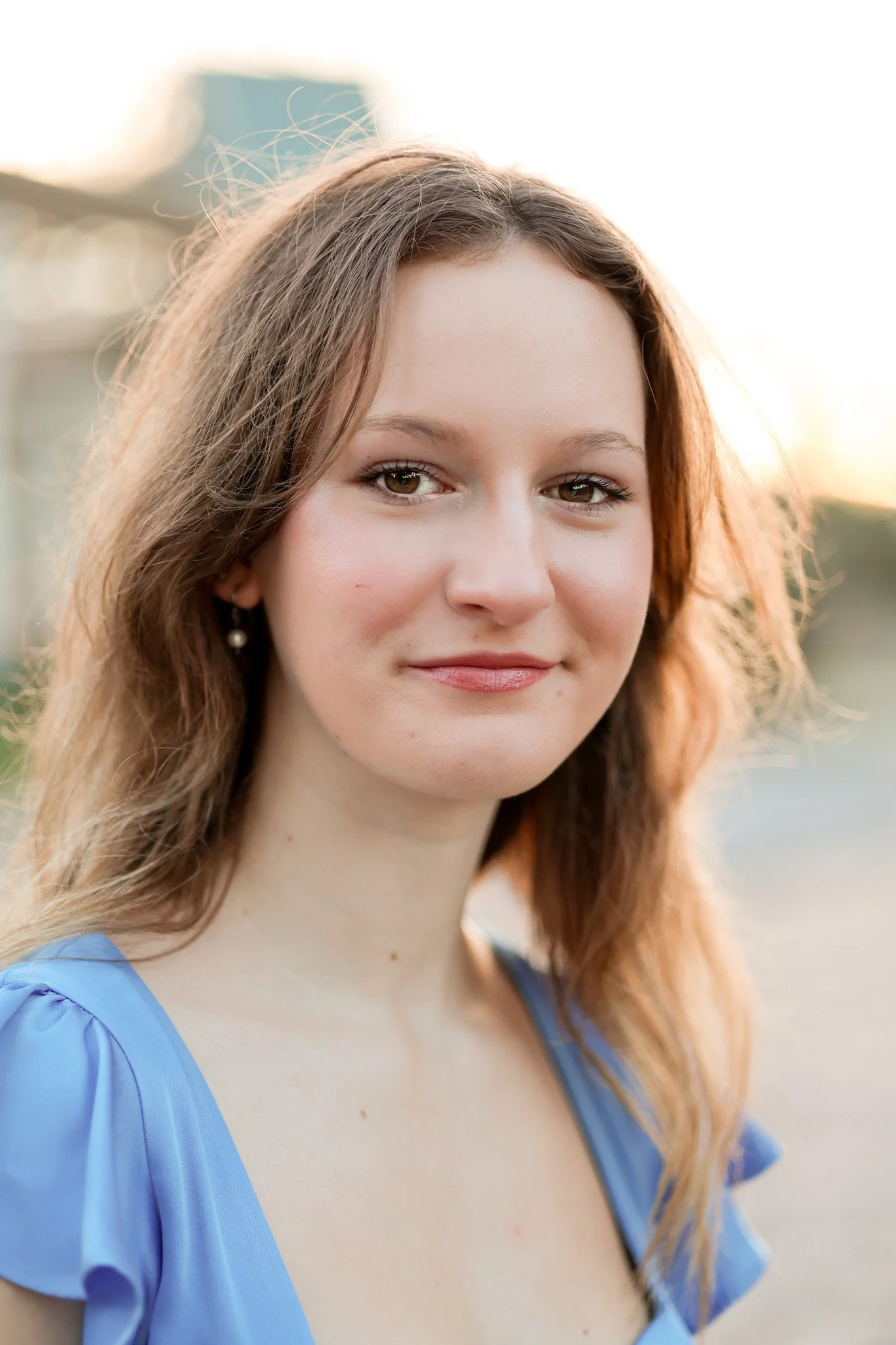 Senior portrait of a high school girl in downtown Brooksville