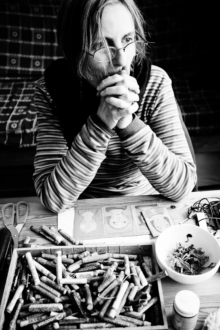 Marie Morel au travail