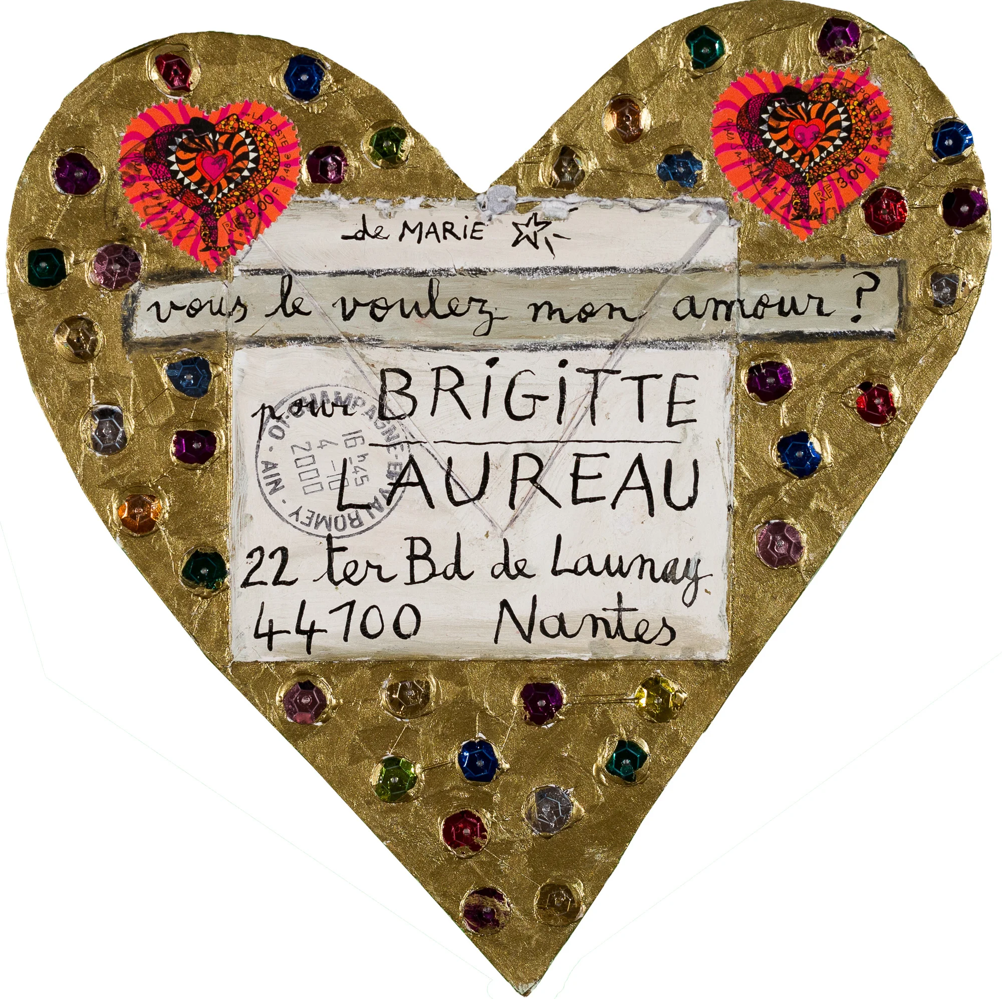 Enveloppes peintes pour Brigitte Laureau.