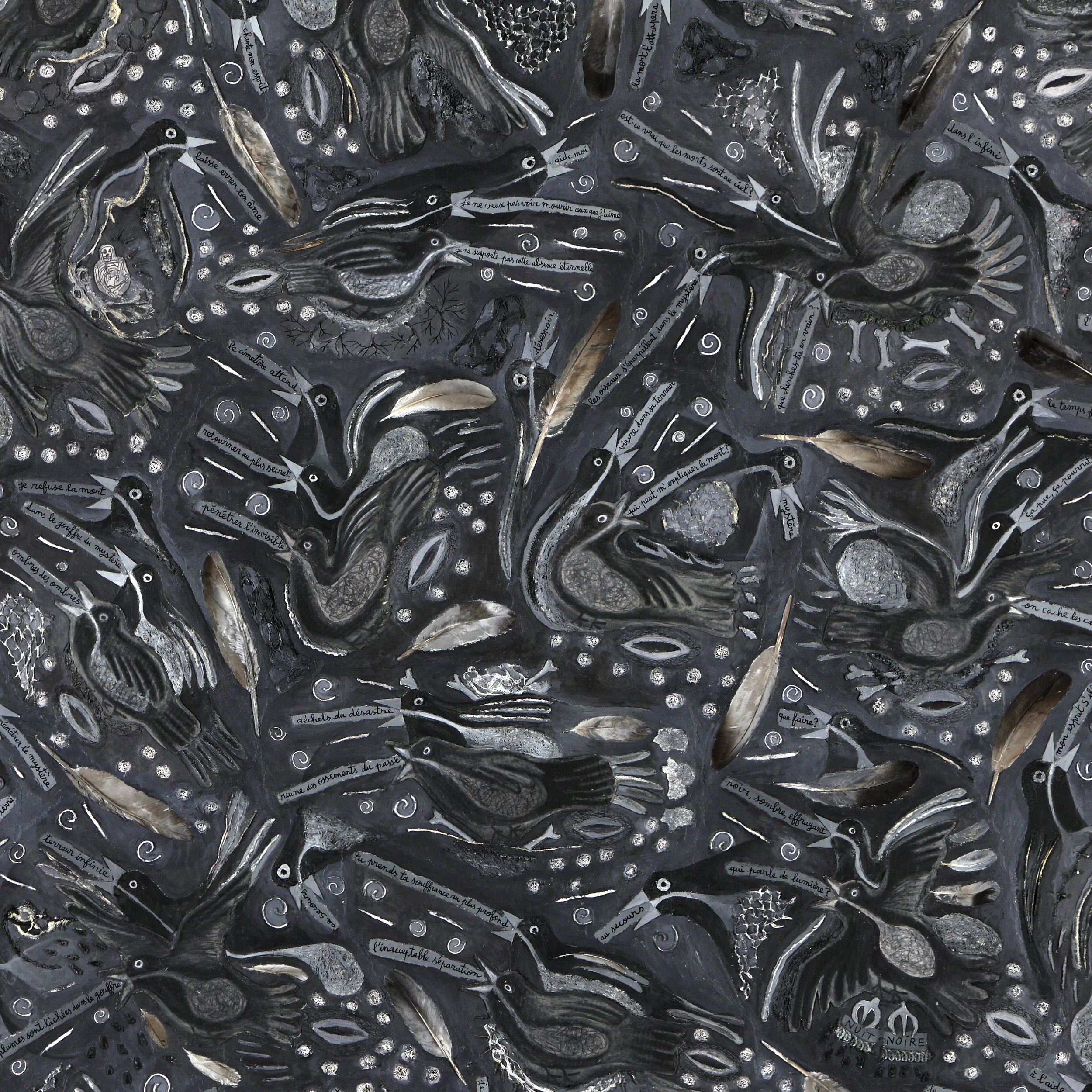  Le Mystère de La Mort (détail) - Marie Morel - 200x200cm. 2006. 