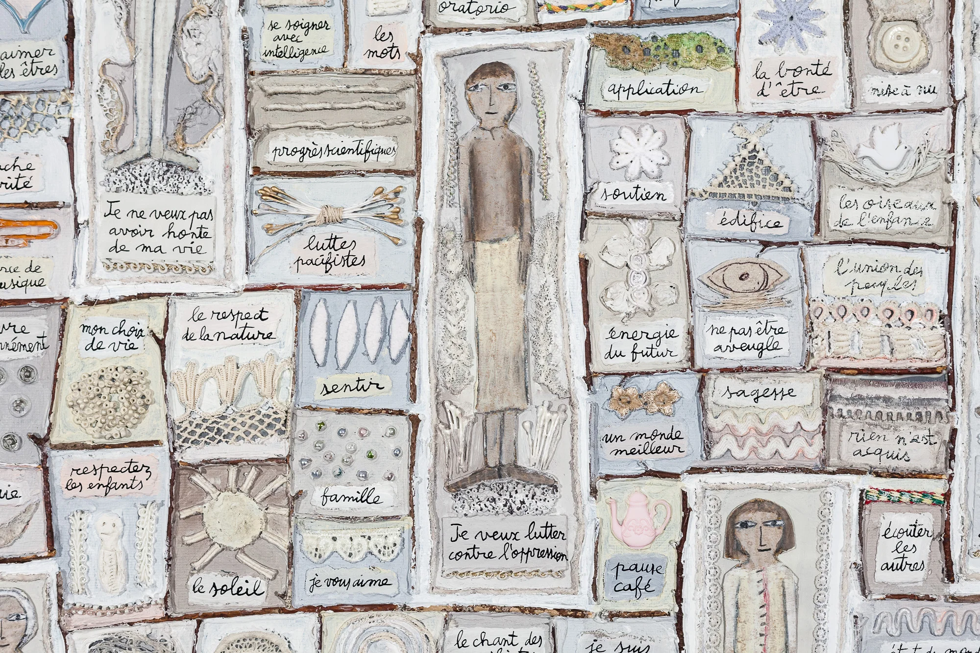  Je veux vivre correctement (detail) - Marie Morel. 120x120cm. 2011. 