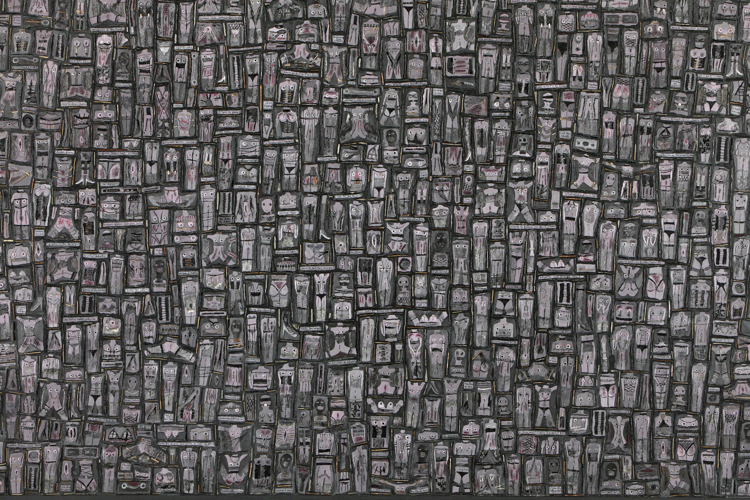  Les nuits noires (détail) - Marie Morel. 194x284cm. 2001. 