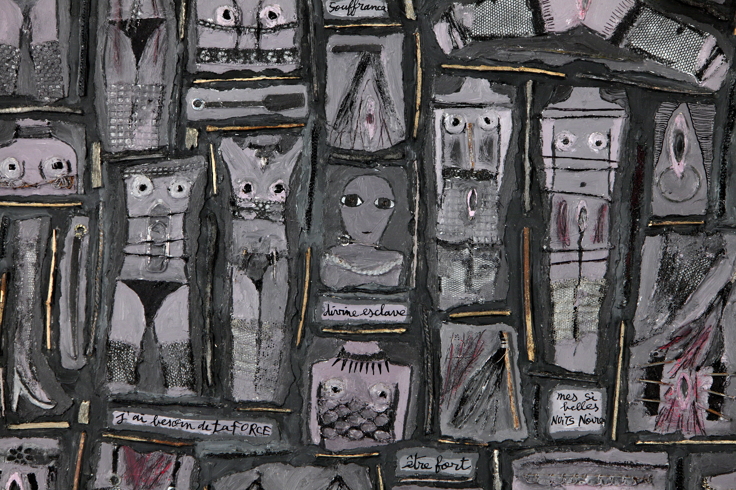  Les nuits noires (détail) - Marie Morel. 194x284cm. 2001. 