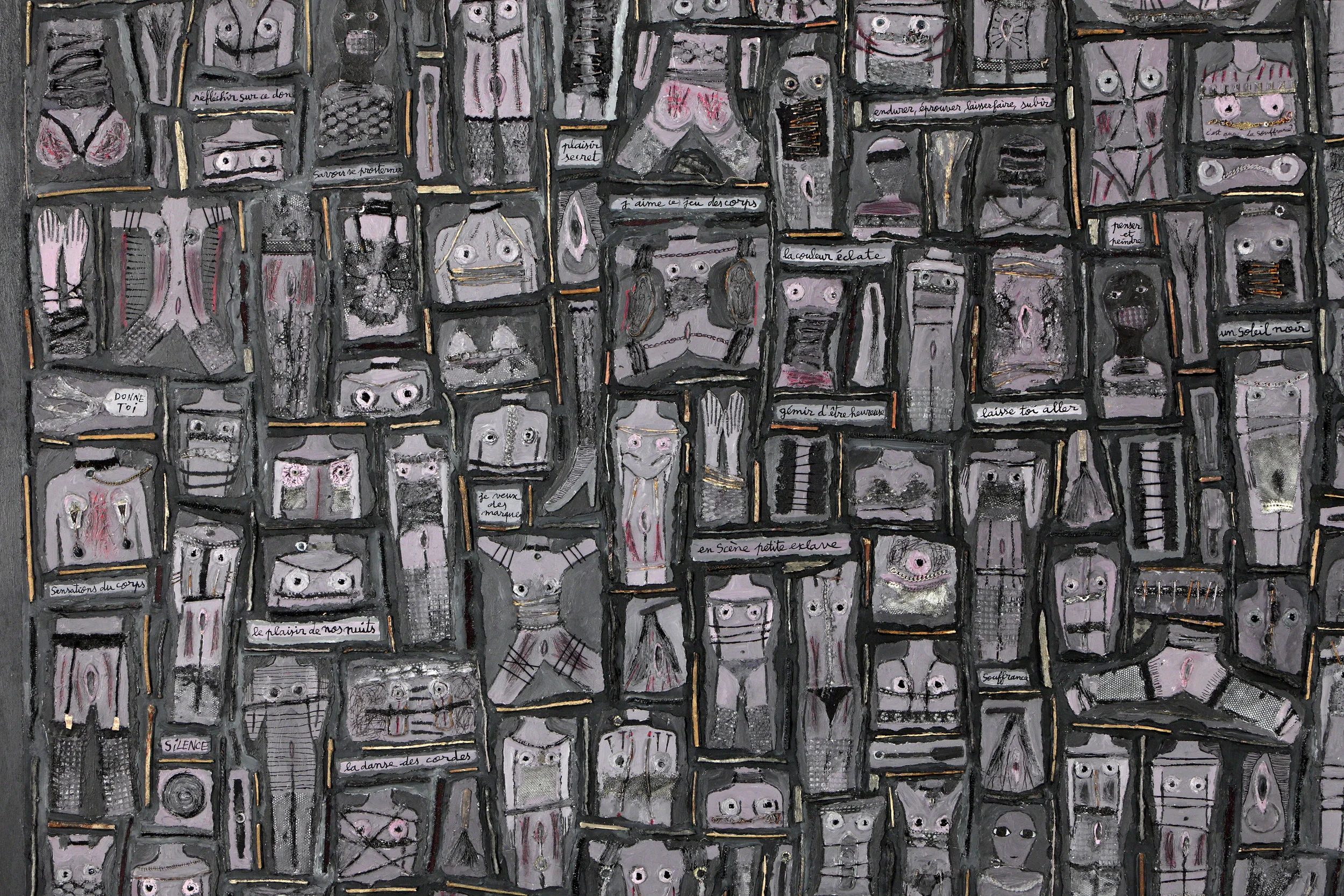  Les nuits noires (détail) - Marie Morel. 194x284cm. 2001. 