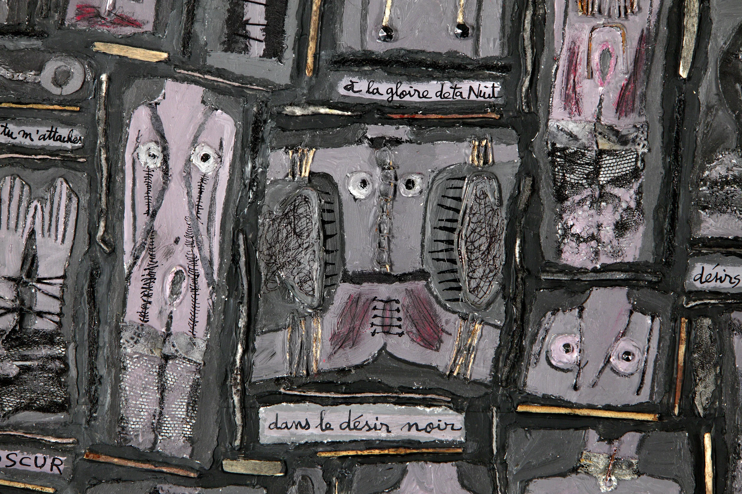  Les nuits noires (détail) - Marie Morel. 194x284cm. 2001. 