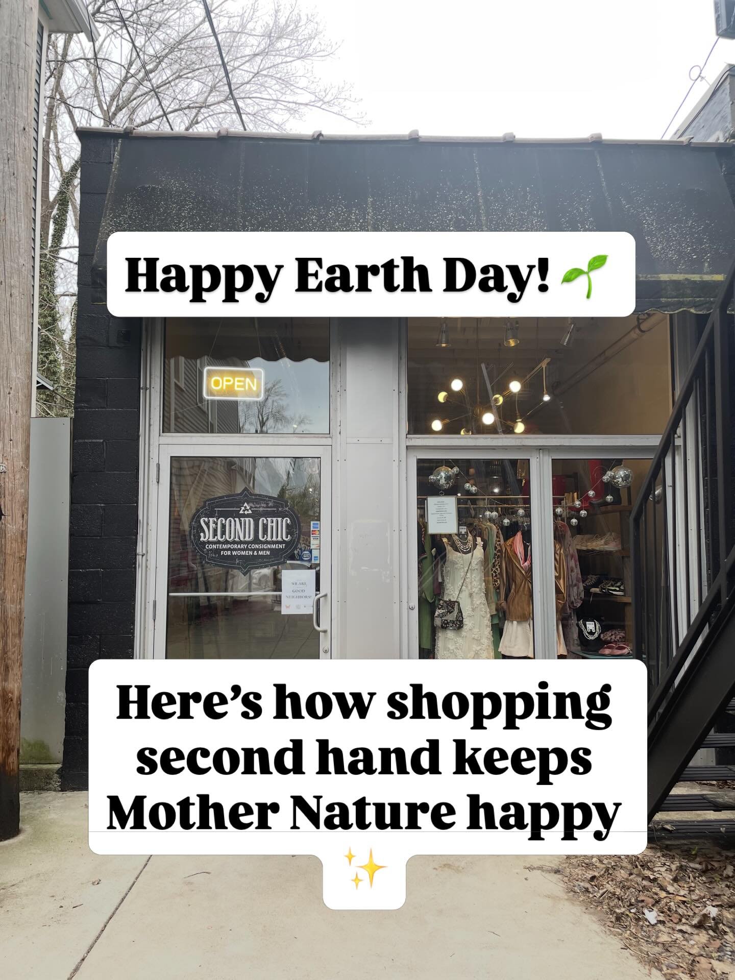Small changes, huge impact 🌎

We&rsquo;re here today from 11-6 ✨

#earthday #consignmentshop #womenownedsmallbusiness #elmwoodvillage