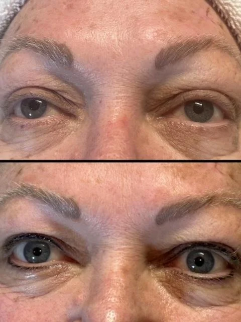 Before and after powder brows
